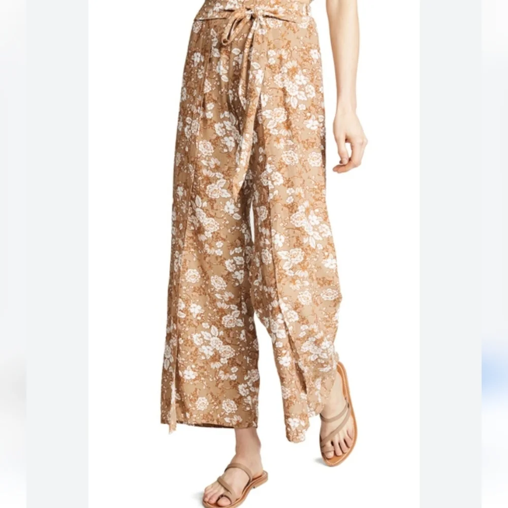 Faithfull the Brand Pants Etta Ditsy Floral Split Leg High Waist Wide Leg Small